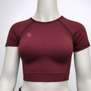 Camiseta correctora de postura granate para mujer